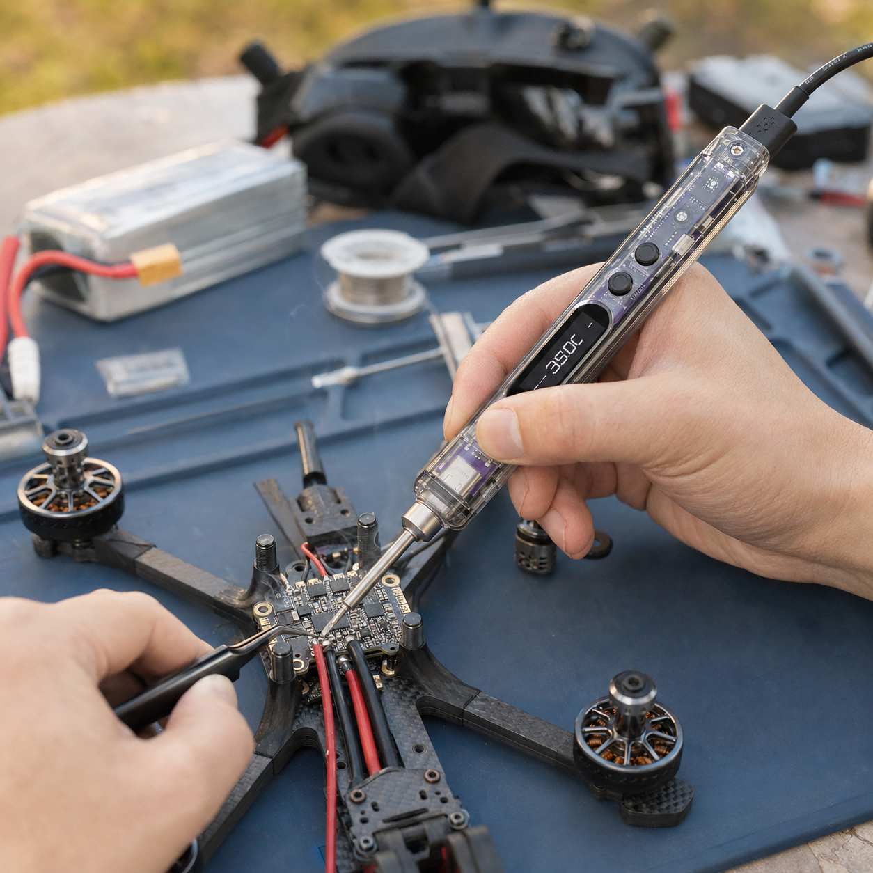 Przenośna mini lutownica HGLRC – Electronics Repair Classes recenzja i cena
